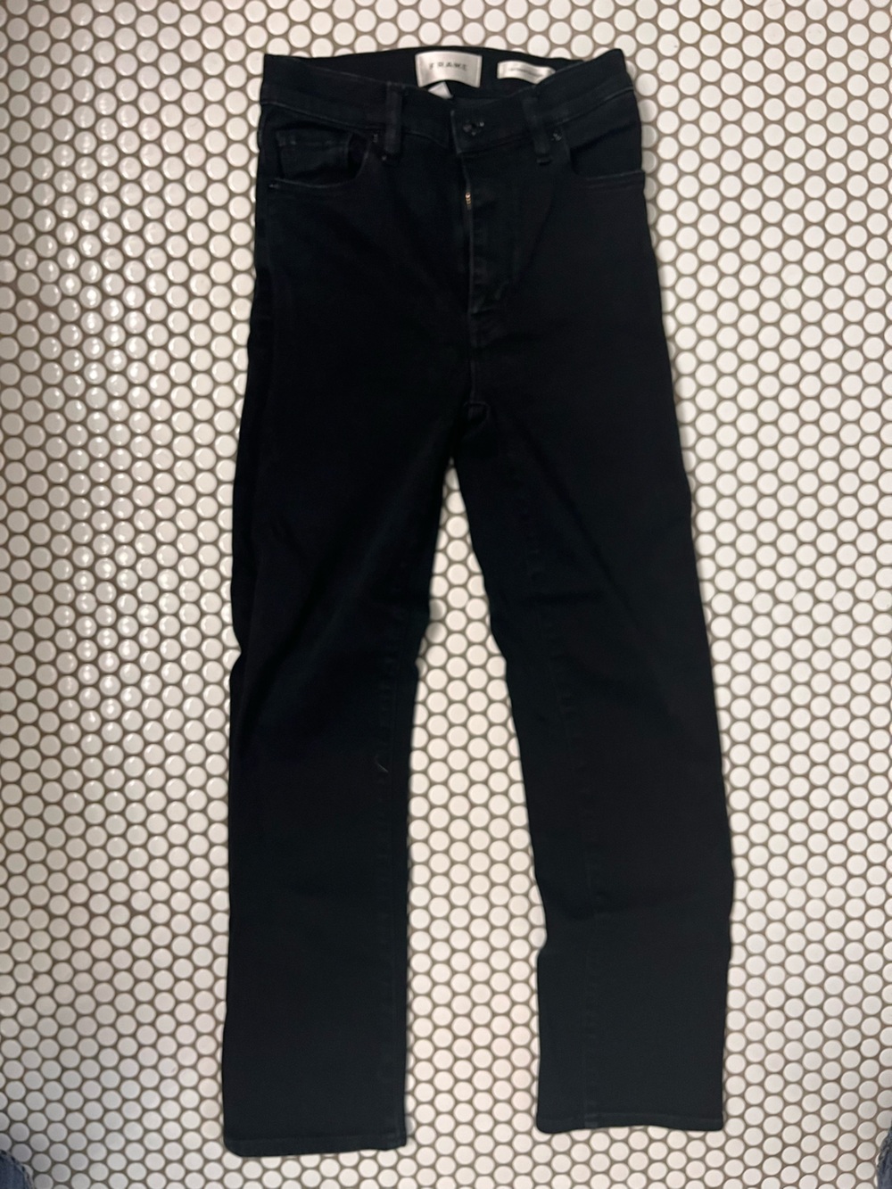 Frame Denim Women's Black Straight Leg Jeans